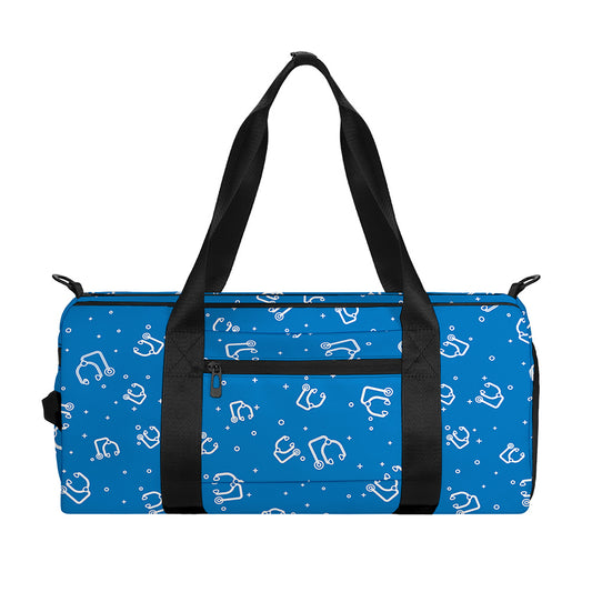Blue And White Stethoscope Pattern Print Gym Bag