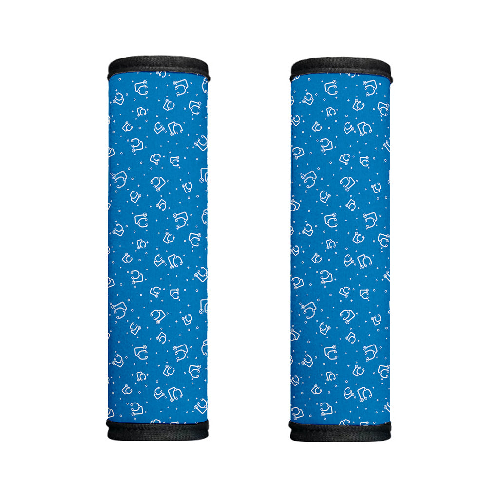 Blue And White Stethoscope Pattern Print Handle Covers