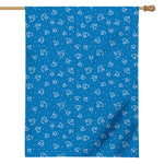 Blue And White Stethoscope Pattern Print House Flag