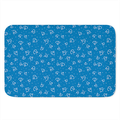 Blue And White Stethoscope Pattern Print Indoor Door Mat