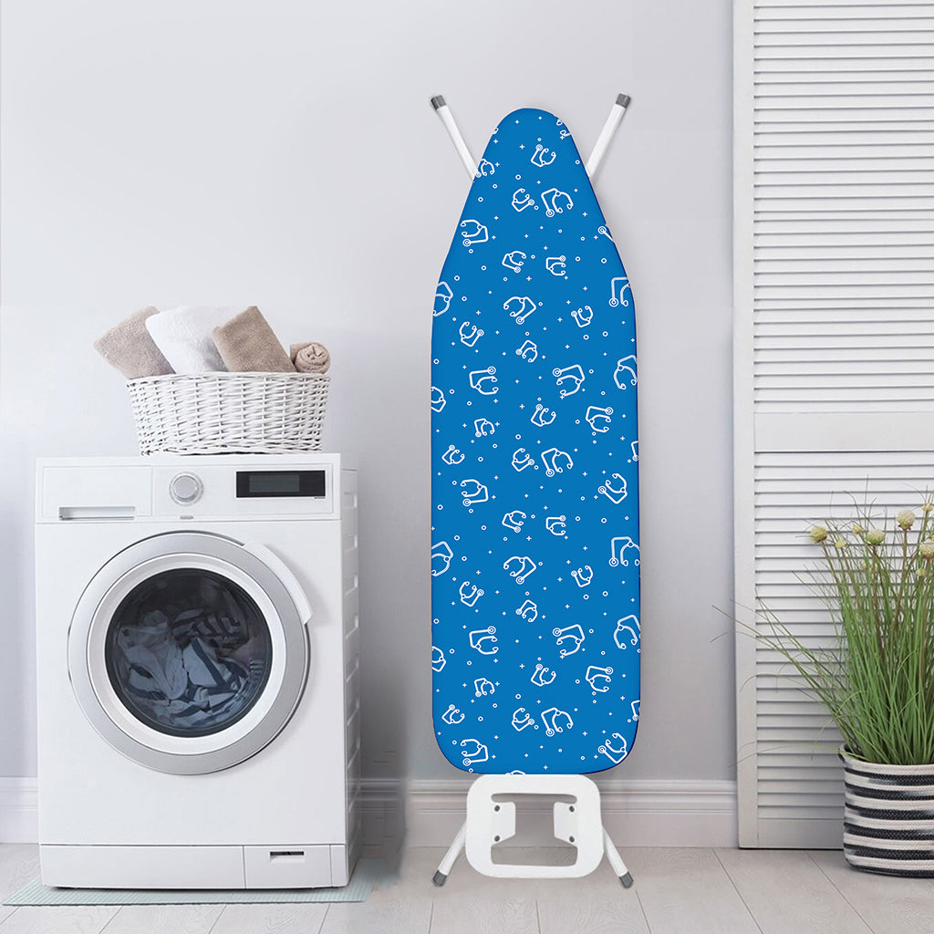 Blue And White Stethoscope Pattern Print Ironing Board Cover
