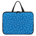 Blue And White Stethoscope Pattern Print Laptop Sleeve With Handle