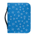 Blue And White Stethoscope Pattern Print Leather Bible Cover