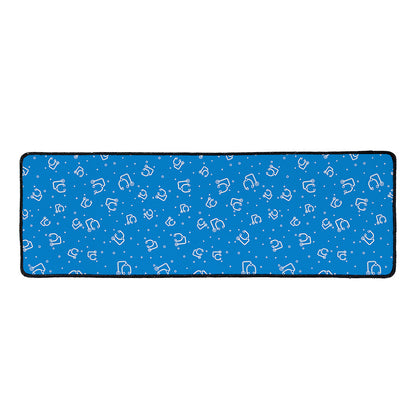Blue And White Stethoscope Pattern Print Long Kitchen Mat