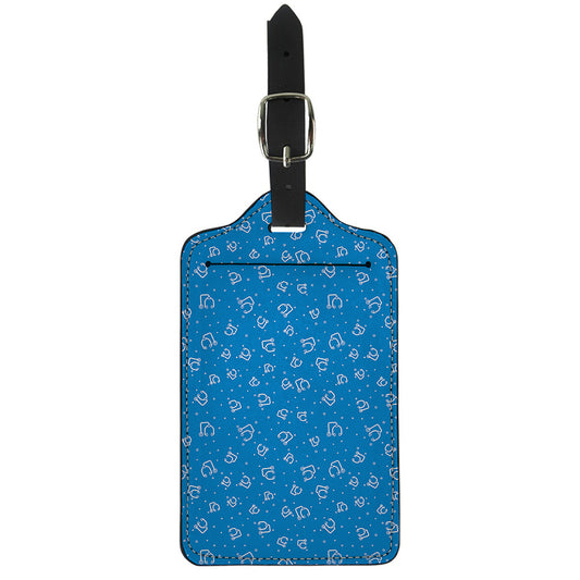 Blue And White Stethoscope Pattern Print Luggage Tag