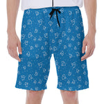Blue And White Stethoscope Pattern Print Men's Beach Shorts