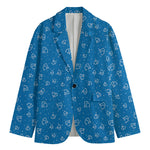 Blue And White Stethoscope Pattern Print Men's Blazer