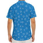 Blue And White Stethoscope Pattern Print Men's Deep V-Neck Shirt