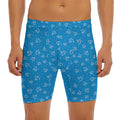 Blue And White Stethoscope Pattern Print Men's Long Boxer Briefs