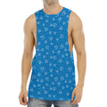 Blue And White Stethoscope Pattern Print Men's Muscle Tank Top