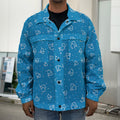 Blue And White Stethoscope Pattern Print Men's Shirt Jacket