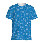 Blue And White Stethoscope Pattern Print Men's Sports T-Shirt