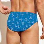 Blue And White Stethoscope Pattern Print Men's Swim Briefs