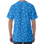 Blue And White Stethoscope Pattern Print Men's Velvet T-Shirt