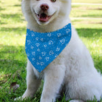 Blue And White Stethoscope Pattern Print Over The Collar Dog Bandana