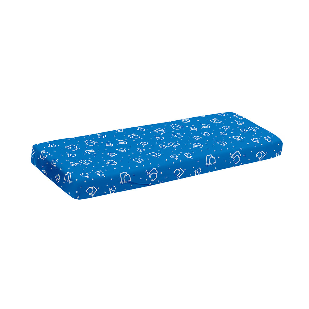 Blue And White Stethoscope Pattern Print Piano Keyboard Cover