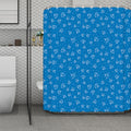 Blue And White Stethoscope Pattern Print Polyester Shower Curtain