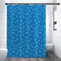 Blue And White Stethoscope Pattern Print Premium Shower Curtain