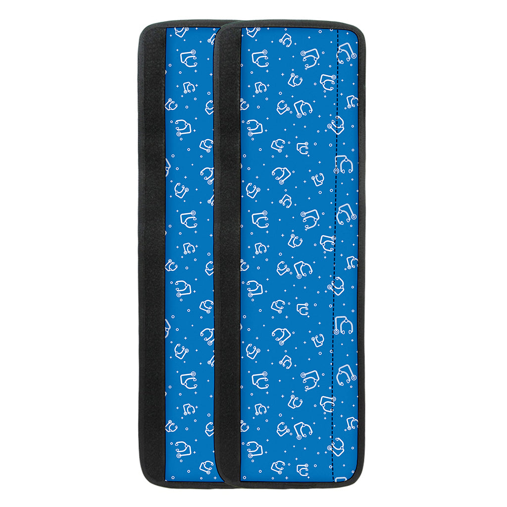 Blue And White Stethoscope Pattern Print Refrigerator Handle Covers