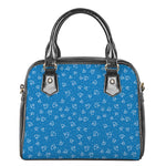 Blue And White Stethoscope Pattern Print Shoulder Handbag