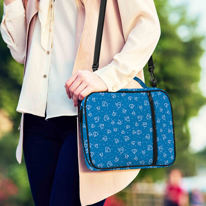 Blue And White Stethoscope Pattern Print Shoulder Strap Bible Bag