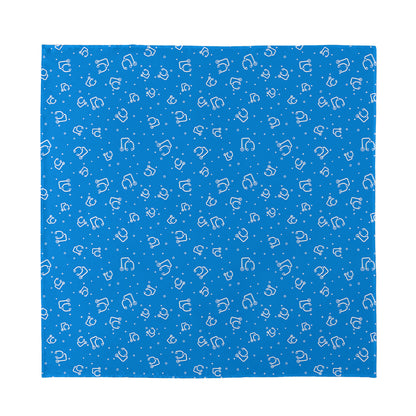 Blue And White Stethoscope Pattern Print Silk Bandana