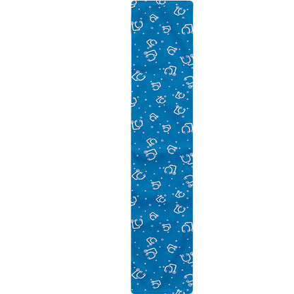 Blue And White Stethoscope Pattern Print Table Runner