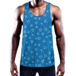 Blue And White Stethoscope Pattern Print Training Tank Top