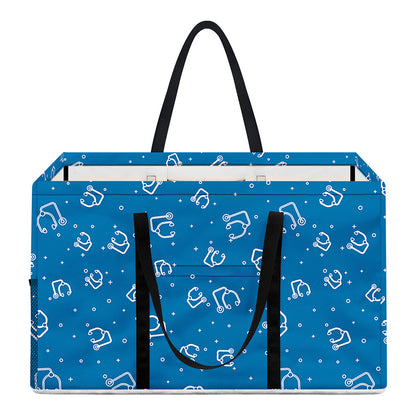 Blue And White Stethoscope Pattern Print Utility Tote Bag