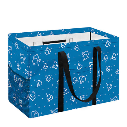 Blue And White Stethoscope Pattern Print Utility Tote Bag