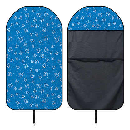 Blue And White Stethoscope Pattern Print Waterproof Car Seat Cover