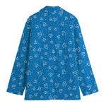 Blue And White Stethoscope Pattern Print Women's Blazer