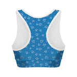 Blue And White Stethoscope Pattern Print Women's Sports Bra