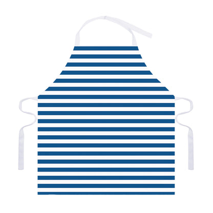 Blue And White Striped Pattern Print Adjustable Apron