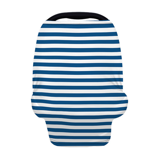 Blue And White Striped Pattern Print Baby Seat Cover
