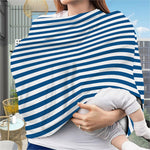 Blue And White Striped Pattern Print Baby Seat Cover