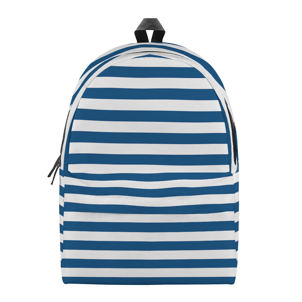 Blue And White Striped Pattern Print Backpack