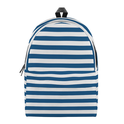 Blue And White Striped Pattern Print Backpack