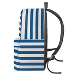 Blue And White Striped Pattern Print Backpack