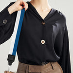 Blue And White Striped Pattern Print Bag Strap