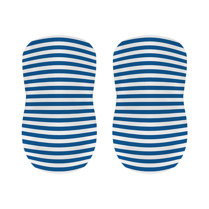 Blue And White Striped Pattern Print Bar Stool Covers