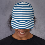 Blue And White Striped Pattern Print Baseball Cap