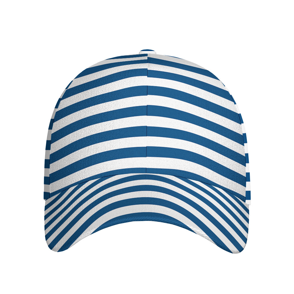 Blue And White Striped Pattern Print Baseball Cap