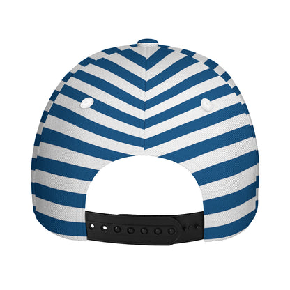 Blue And White Striped Pattern Print Baseball Cap