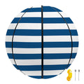 Blue And White Striped Pattern Print Basketball