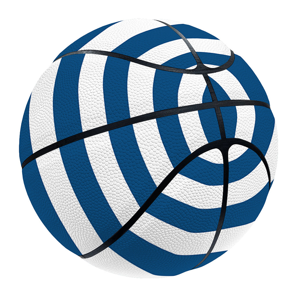 Blue And White Striped Pattern Print Basketball