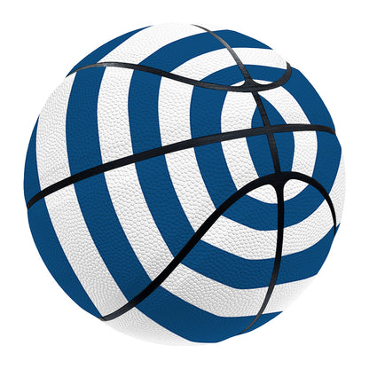 Blue And White Striped Pattern Print Basketball
