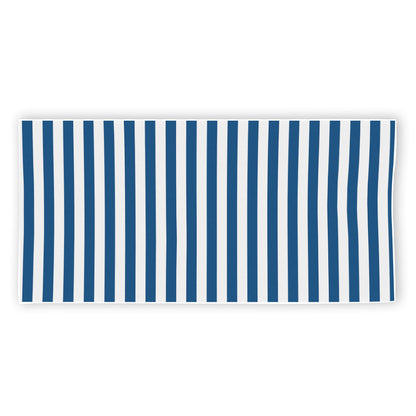 Blue And White Striped Pattern Print Beach Towel