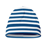 Blue And White Striped Pattern Print Beanie