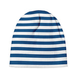 Blue And White Striped Pattern Print Beanie